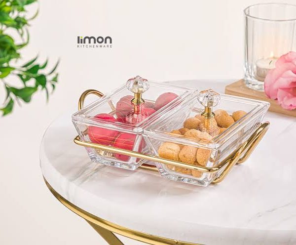 اردورخوری شیشهای مستطیل استنددار دو خانه با درب اکرولیک
